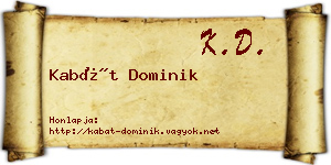 Kabát Dominik névjegykártya