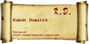 Kabát Dominik névjegykártya